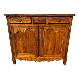 19th Century French Country Solid Walnut Sideboard / Buffet For Sale