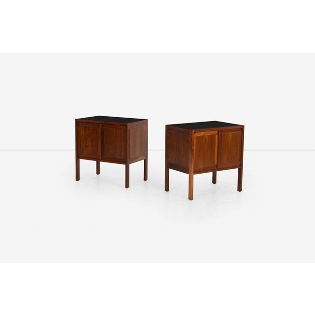 Wood Jack Cartwright for Founders Furniture Walnut and Slate Nightstands, 1960 For Sale - Image 7 of 12