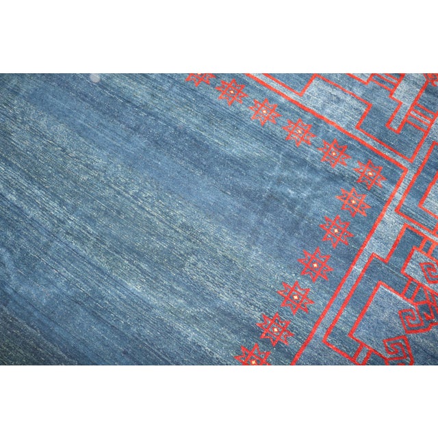Oversize Contemporary Persian Blue Red Rug For Sale - Image 9 of 12