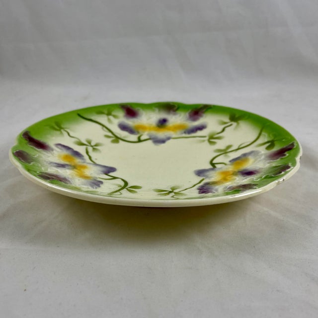 Sarreguemines Art Nouveau Majolica Orchid Plate For Sale In Philadelphia - Image 6 of 11