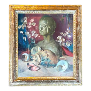Arthur Meltzer (1893 - 1989) Giltwood Framed Oil on Canvas Still Life