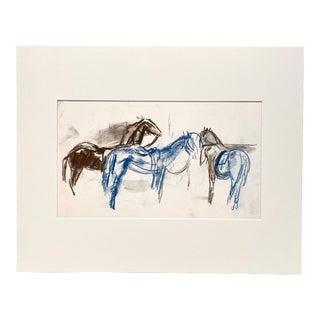 1930s Pastel on Paper Equestrian Sketch by Francis Chapin For Sale