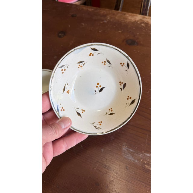 Antique Leeds Pearlware Cup and Saucer With Brown Foliate Decoration, Circa 1800 For Sale - Image 11 of 12