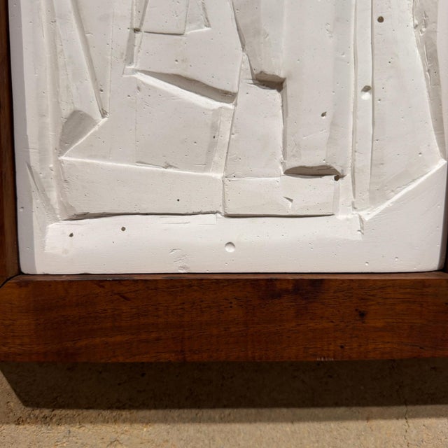 Mid-Century Modern Artwork Brutalist Cubist Plaster Relief Sculpture For Sale In San Diego - Image 6 of 13