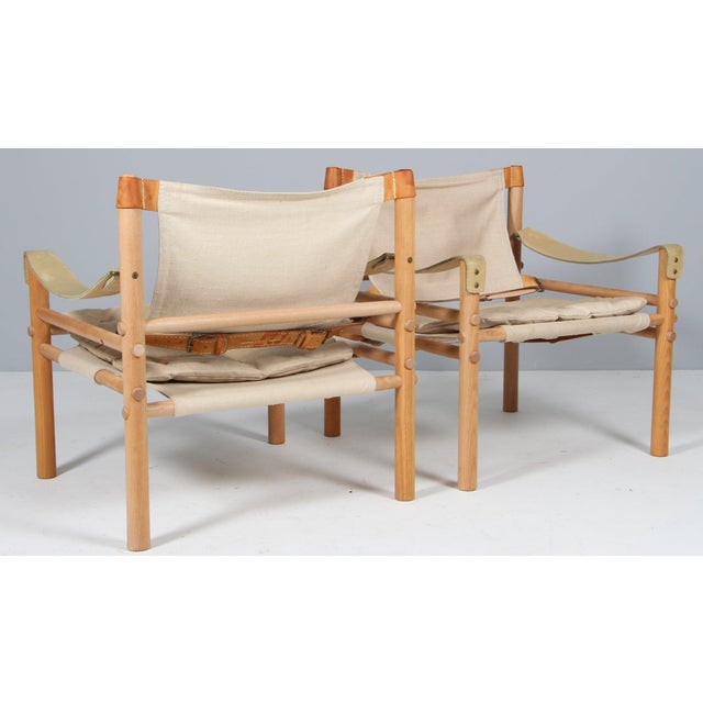 Scirocco Lounge Chairs with Table with Ash Frame and Leather Cushions from Arne Norell, 1970s, Set of 2 For Sale - Image 3 of 10
