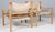 Scirocco Lounge Chairs with Table with Ash Frame and Leather Cushions from Arne Norell, 1970s, Set of 2 For Sale - Image 3 of 10