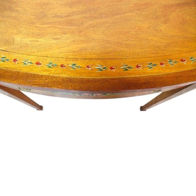 Wellington Hall Reproduction Adams Decorated Satinwood & Mahogany Table C1930 For Sale - Image 10 of 14