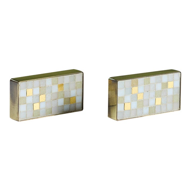 Pair of Eddie Egan Mosaic Tile Door Pulls For Sale