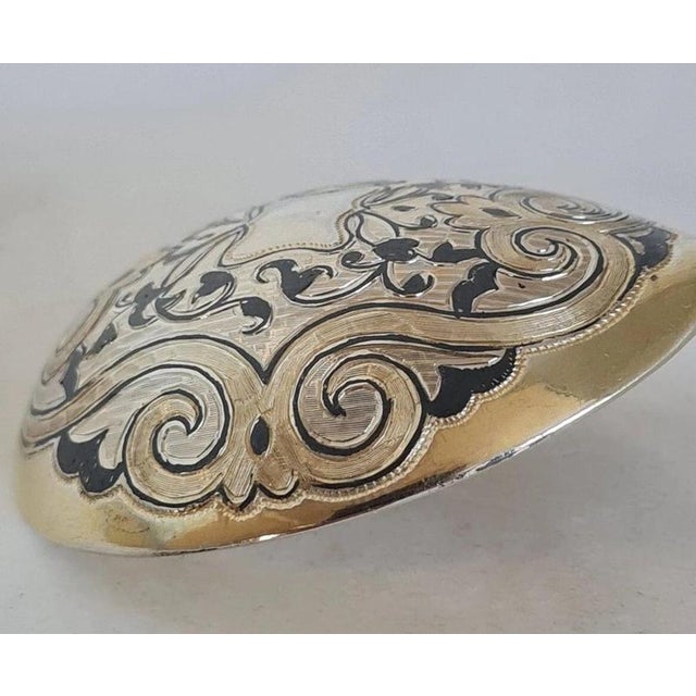 Antique Russian Silver-Gilt Niello Spoon, 1865 For Sale - Image 4 of 9