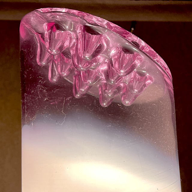 Art Deco Style Opalescent Art Glass Flush Mount with Ornate Brass Base, 1960s For Sale - Image 4 of 18