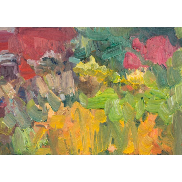 Garden House by Mikael Olson | Oil on board Painting of a house surrounded by a garden. For Sale - Image 4 of 5