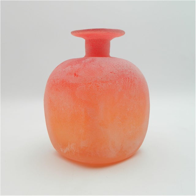 1970s Scavo Red Glass Vase from Cenedese, Italy, 1970s For Sale - Image 5 of 14