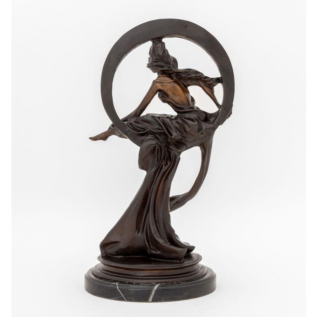 Metal Art Nouveau Style Venus on the Moon Bronze For Sale - Image 7 of 8