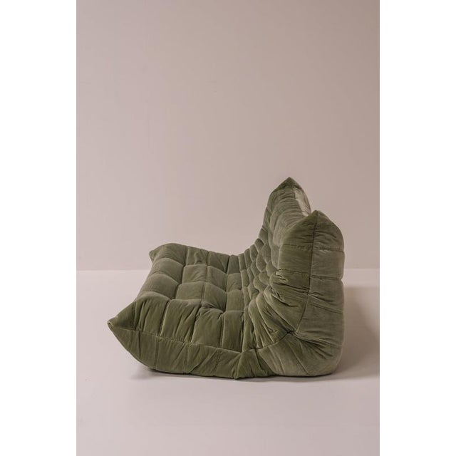 Vintage Togo Three-Seater Sofa in Pierre Frey Velvet by Michel Ducaroy for Ligne Roset For Sale - Image 5 of 13