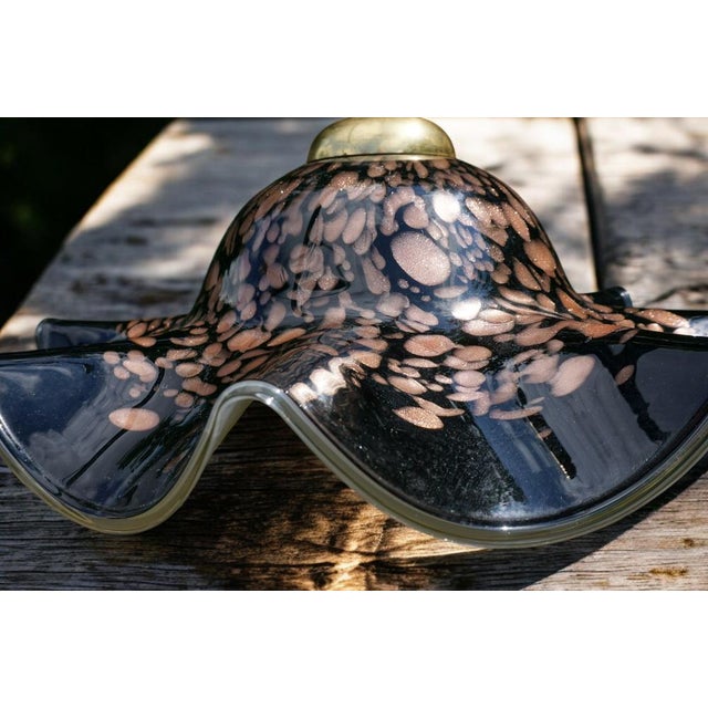 Black Pendant Lamp in the style of Mazzega, 1970s For Sale - Image 8 of 10