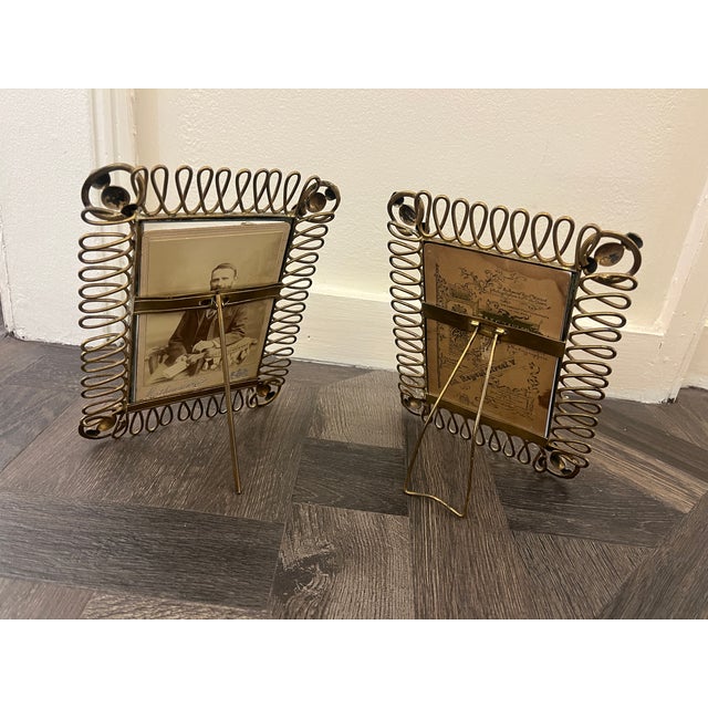 1900 - 1909 Pair of English Brass Frames, C. 1900 For Sale - Image 5 of 9