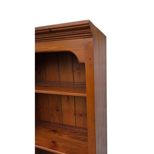 Ethan Allen Country Craftsman Bookshelf Cabinet Shelf Display Knotty Pine Hutch For Sale - Image 9 of 14