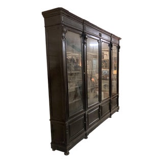 Napoleon III Bookcase in Blackened Pear Wood For Sale