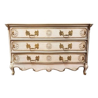 20th Century French Serpentine Commode with Gilded Detailing For Sale