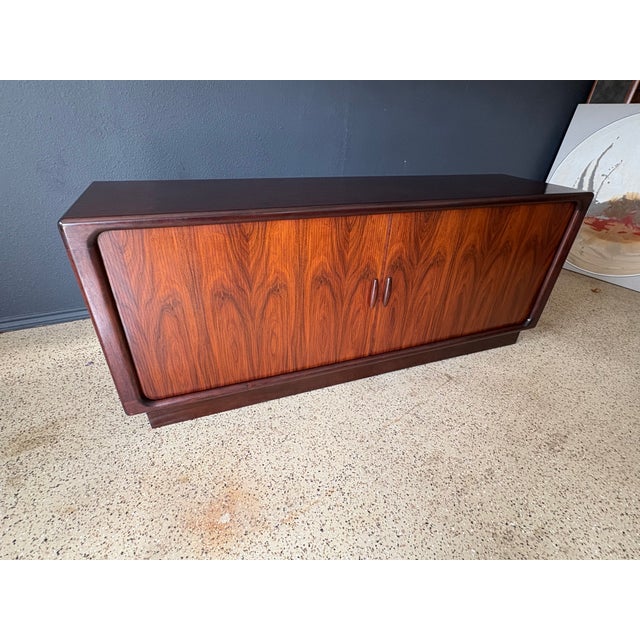 1970s Rosewood Tambour Door Credenza by Dyrlund For Sale - Image 5 of 12