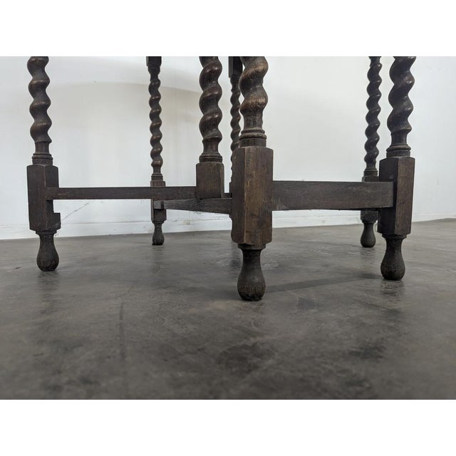 Vintage Gateleg Oak Table For Sale - Image 3 of 6