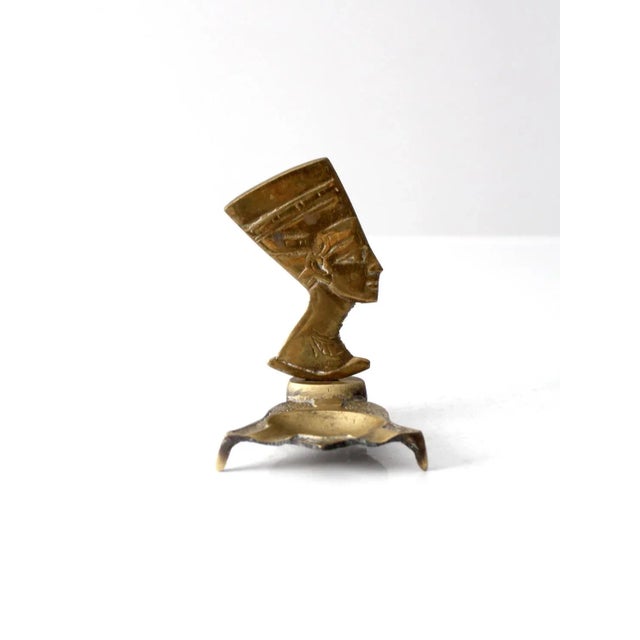 Vintage Brass Nefertiti Ashtray For Sale - Image 11 of 11