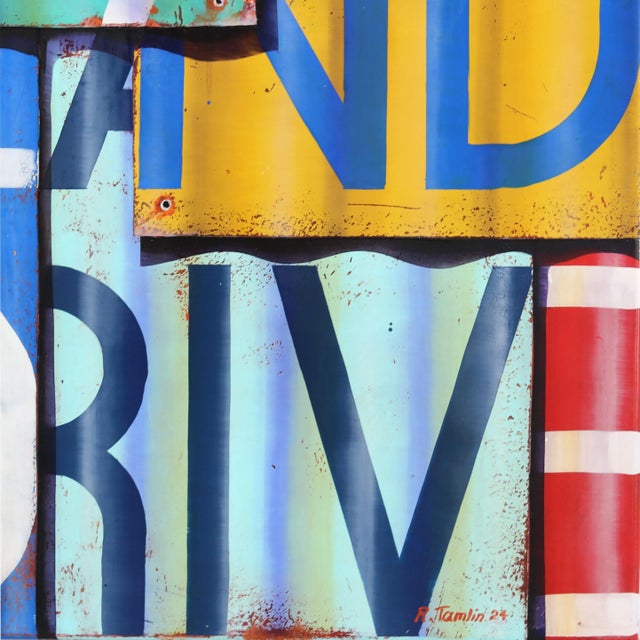 2020s Mulholland Drive - Photorealistic Oil and Enamel Colorful Painting on Canvas Original Artwork by Ross Tamlin For Sale - Image 5 of 9