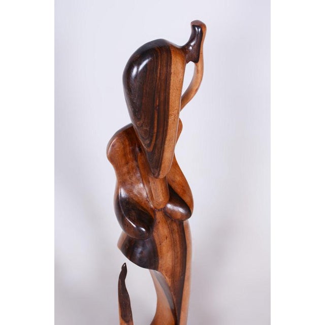 1920s Vintage African Sculpture in Lacquered Wood, 1920s For Sale - Image 5 of 10