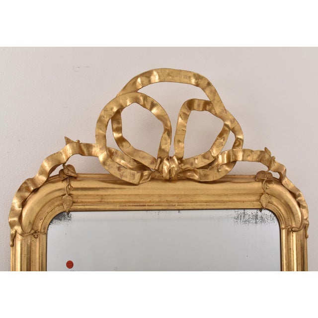 Antique Louis Philippe Gold Leaf Mirror, 1800s For Sale - Image 5 of 12