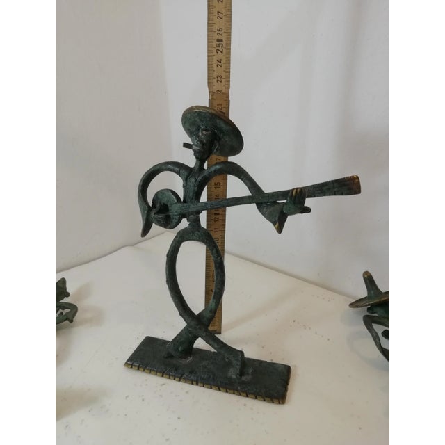 Forest Green Vintage Brass Band, Italy, 1950s, Set of 3 For Sale - Image 8 of 9