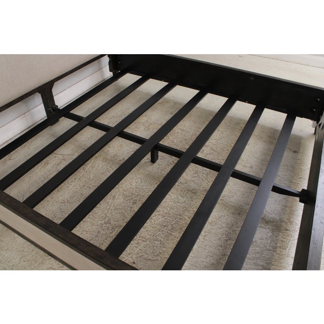 Brown Restoration Hardware King Size Upholstered Bed For Sale - Image 8 of 18