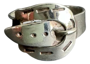 Taxco Mexico Sterling Silver Belt Buckle Ring Size 6.5