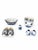 This seven-piece Dutch blue-and-white ceramic pottery set brings windmill scenes, cobalt florals, and varied shapes...