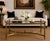 Elegant French Neoclassical brass cocktail table dating to the 1960s, featuring a beautifully proportioned architectural...