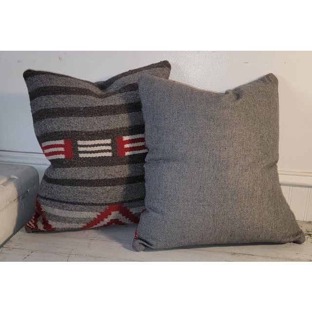 1950s Navajo Indian Weaving Wool Pillows -Pair For Sale In Los Angeles - Image 6 of 6