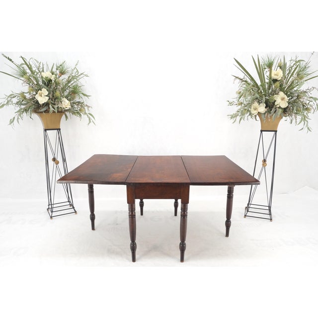 Solid Walnut Board Antique Drop Leaf Gate leg Dining Center Console Table Clean! Stunning antique amber tone patinated...