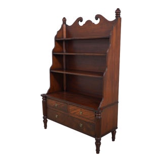English Design 3 Drawer Mahogany Open Bookcase For Sale