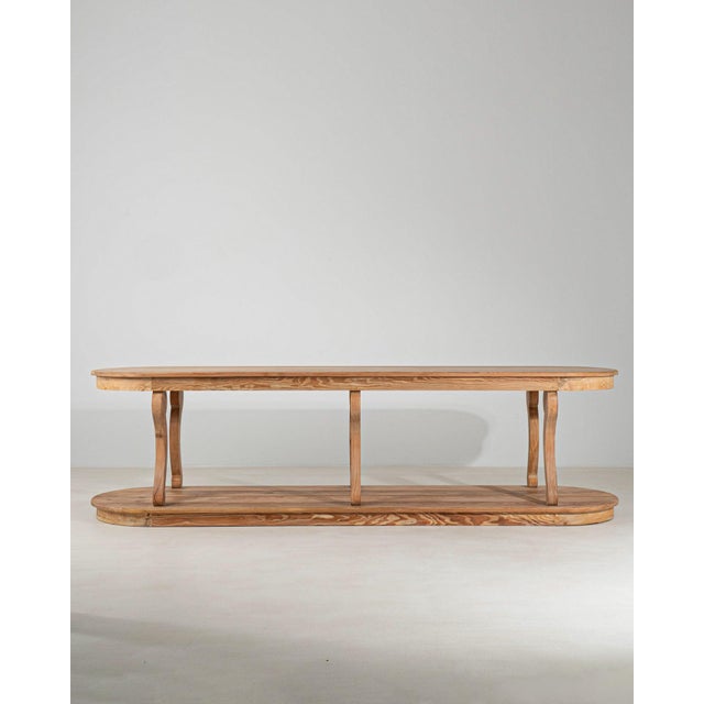 Wood 19th Century France Antique White Wood Console Table For Sale - Image 7 of 9