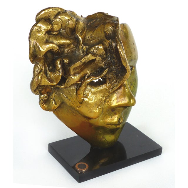 Modern Bronze Face Sculpture by Bvlgari (Bulgari) Chairish