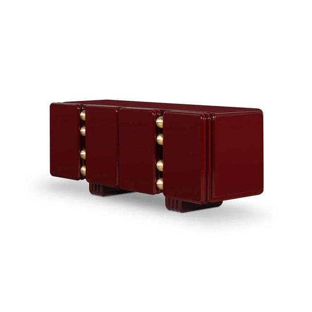 Monolithic sideboard, royal stranger dimensions: w 220 x d 70 x h 84 cm materials: body cherry red lacquered with glossy...