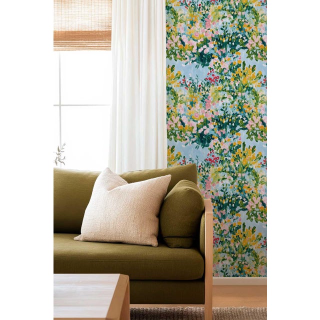 Not Yet Made - Made To Order Wild Flower Hour Grasscloth Wallpaper by House Party | 6 Yards For Sale - Image 5 of 7