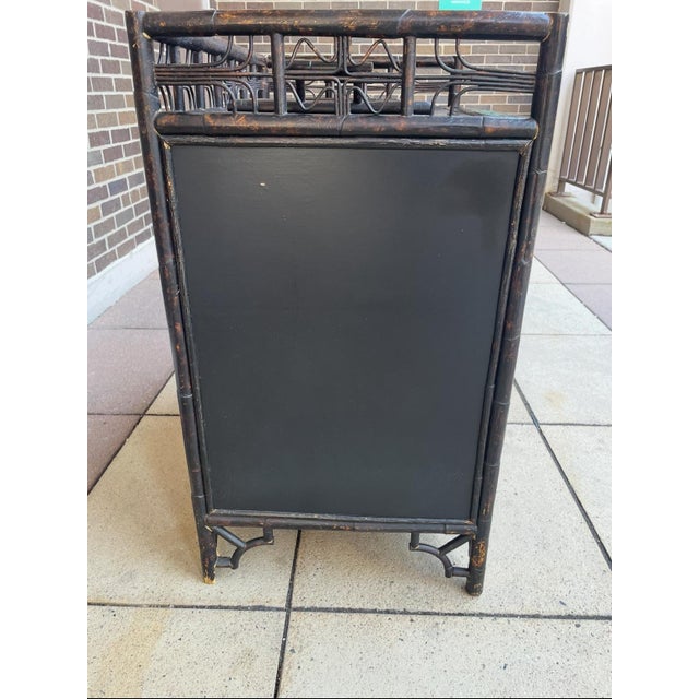 Mid-Century Modern Jayson Home & Garden's - Rattan/Cane Wet-Dry Bar W/ Ice Bath for Champagne & Serving Tray (Unmarked) For Sale - Image 3 of 8