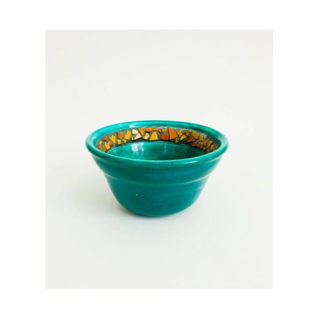 Vintage Green and Orange Handmade Pottery Bowl For Sale In San Francisco - Image 6 of 6