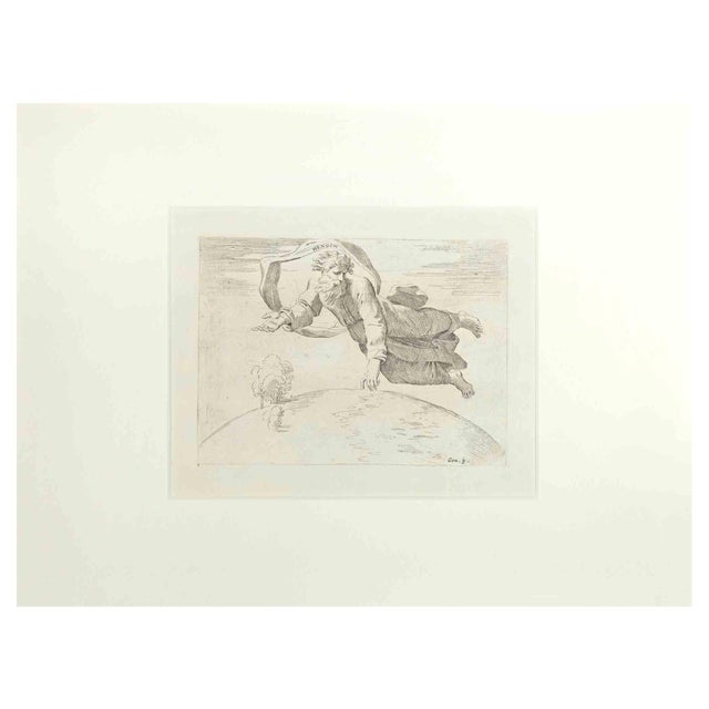 Giovanni Lanfranco, Genesis 5, Old Testament Story, Etching, 1607 For Sale