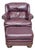 Late 20th Century Hancock & Moore Burgundy Leather Club Chair Arm Chair W Match Ottoman For Sale