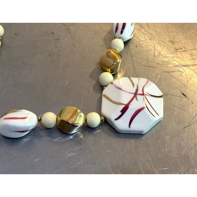 Komatsu 1960s Mod White Bead Necklace For Sale - Image 6 of 6