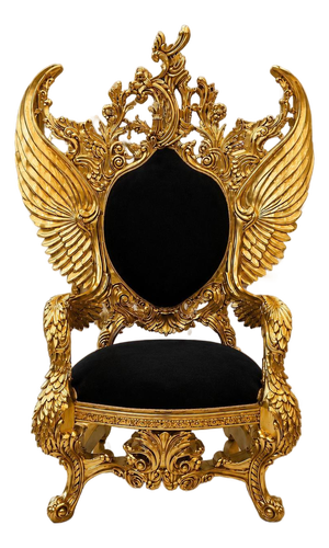 1960s Royal Throne Black Velvet Chair