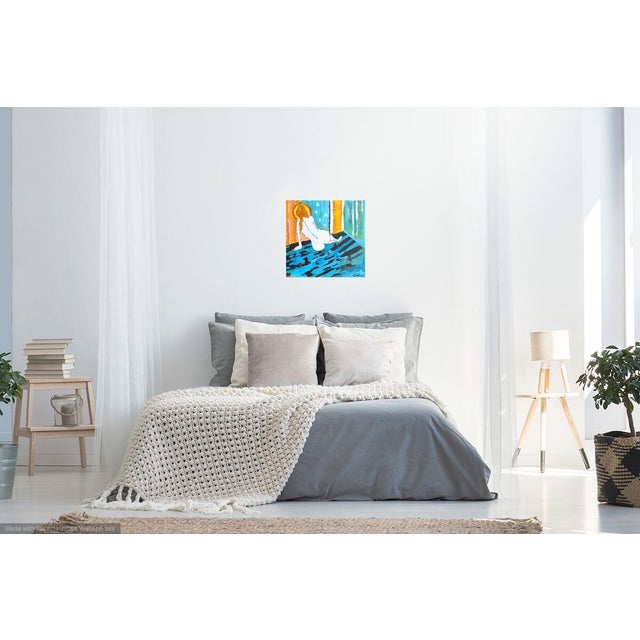 "Reclining French Nude" Contemporary Figurative Nude Mixed-Media Painting by Martha Holden For Sale - Image 4 of 5