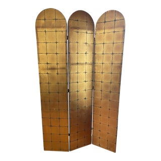 1960s Italian Gilded Three-Panel Screen For Sale