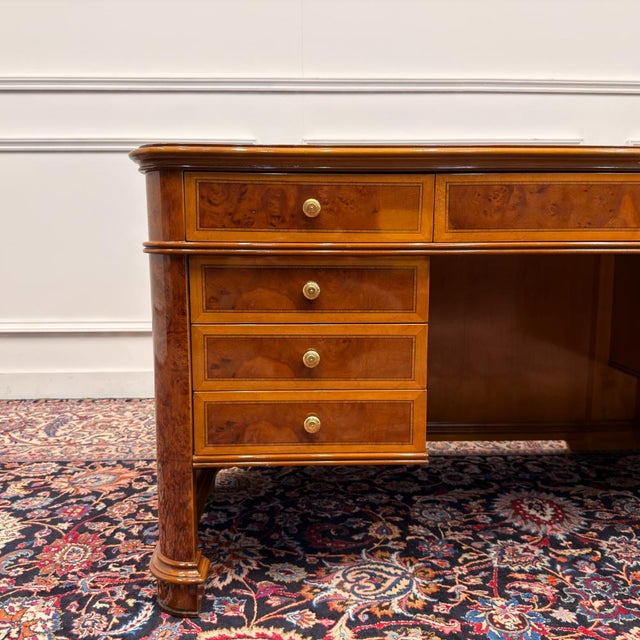 Antique Italian ClassicDesk with Back Panel Burlwood For Sale - Image 9 of 18